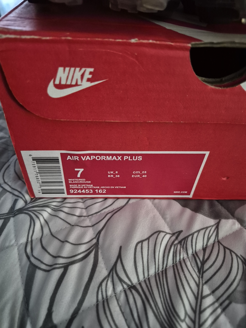 Nike Air Vapormax Plus Red Shoe Box - Nike